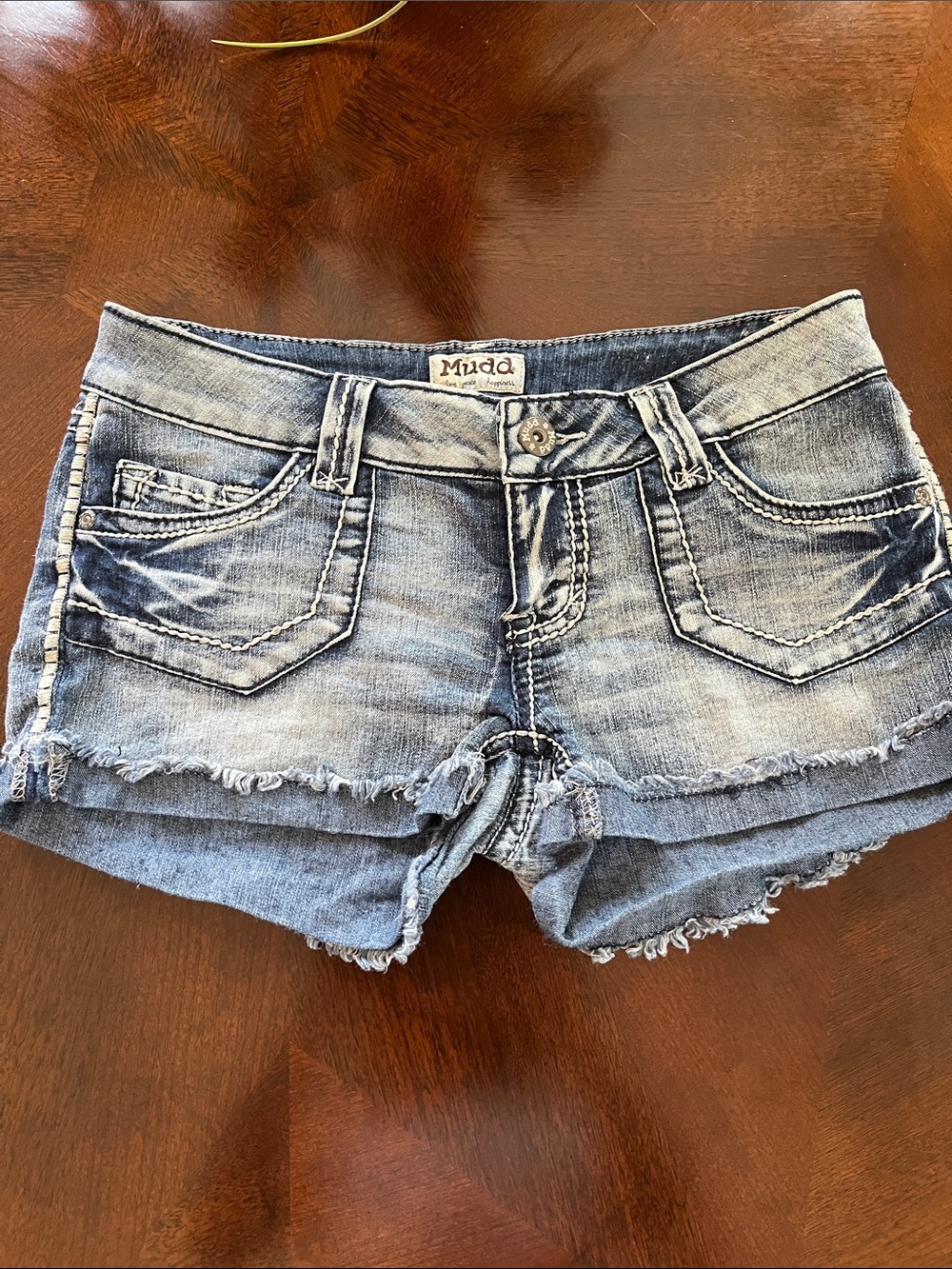 Mudd Light Blue Distressed Denim Cutoff Shorts